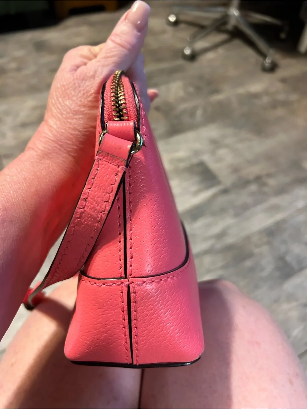 kate spade coral pink leather crossbody bag